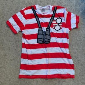 Where’s Waldo Halloween Costume Tee Shirt Medium